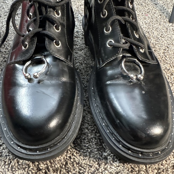 2017 Neil Barrett Leather Pierced Punk Boots Size 40 Black main image 10
